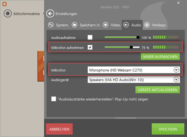 Die Reiter Audio der Webcam Aufnahme Software Die Reiter Audio der Webcam Aufnahme Software