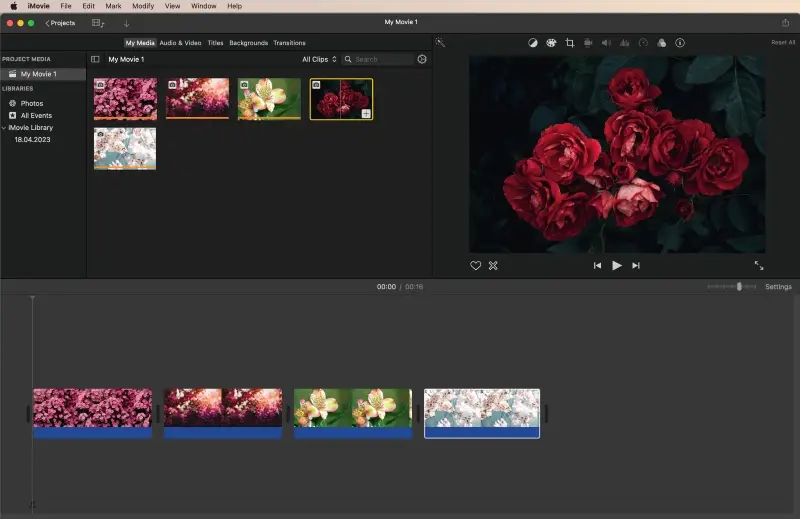 Créer un diaporama dans iMovie iMovie